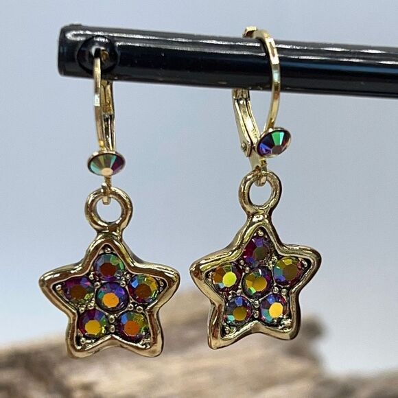 KIRKS FOLLY FREEDOM STAR DANGLE EARRINGS - Picture 8 of 8